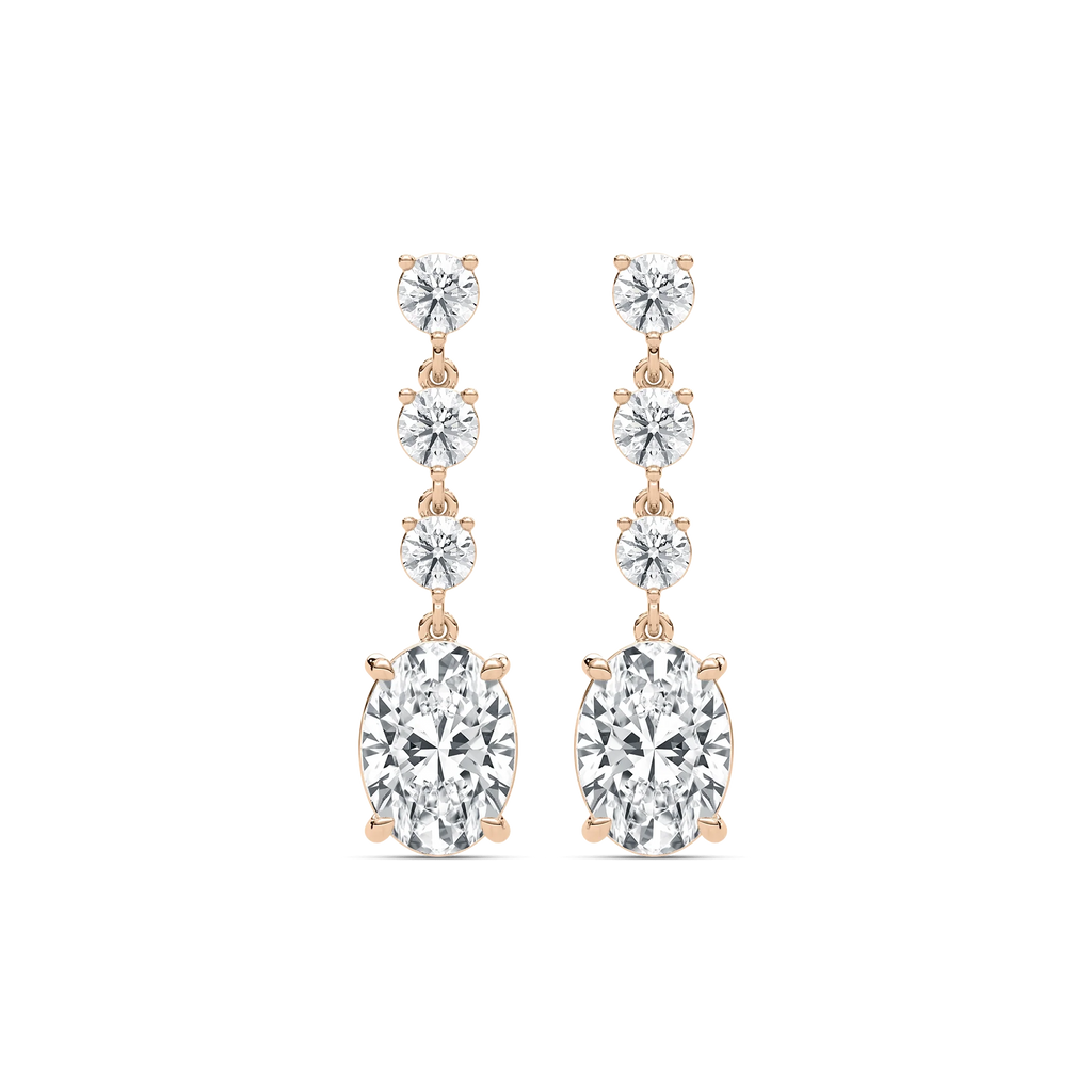 5 ⅛ ctw Oval and Round LGD Dangle Earrings