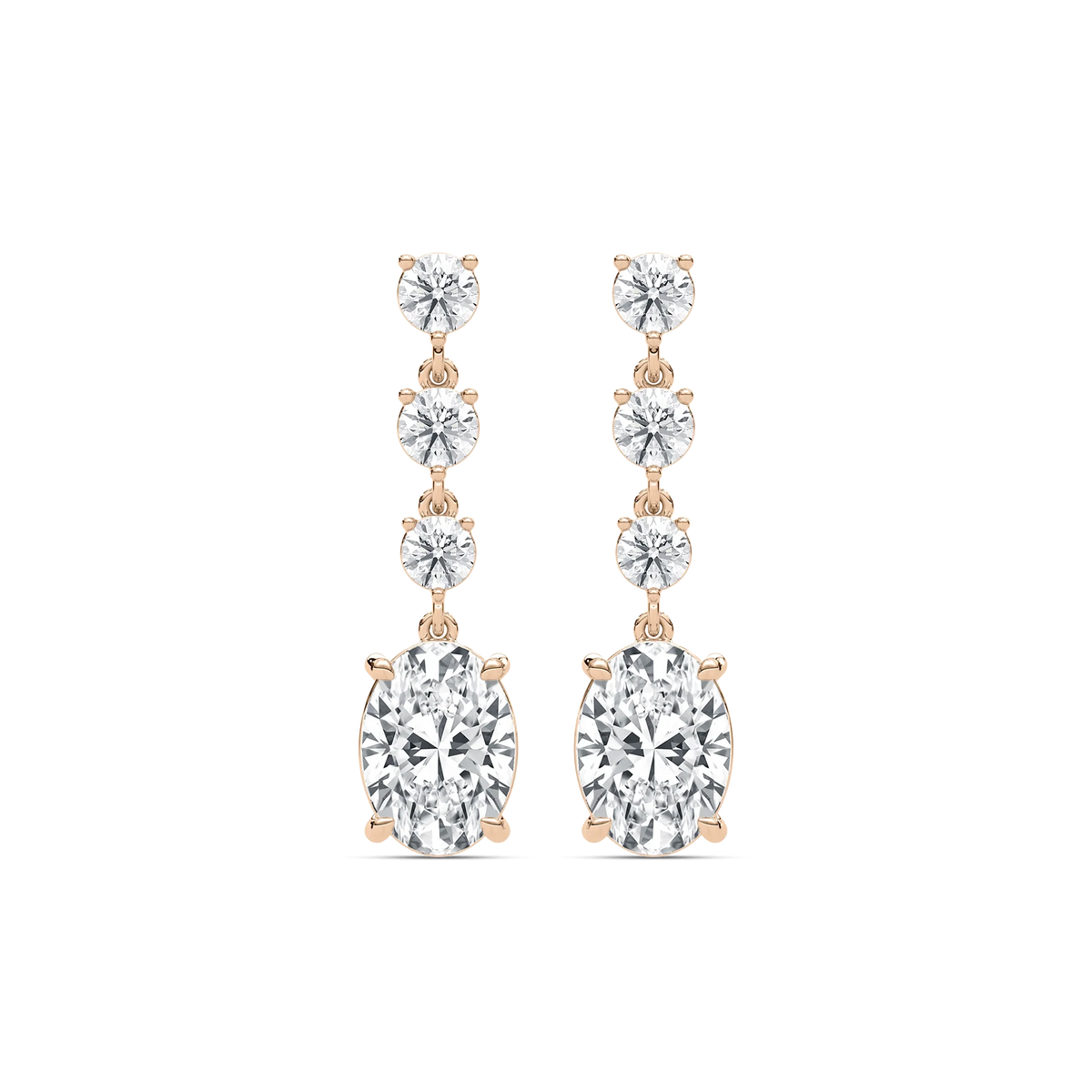 5 ⅛ ctw Oval and Round LGD Dangle Earrings