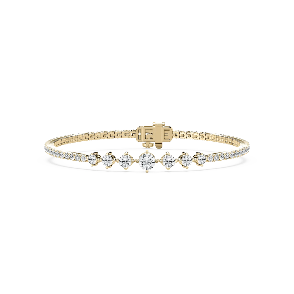 3 ³⁄₄ ctw Round LGD Graduated Tennis Bracelet  - 7 Inches