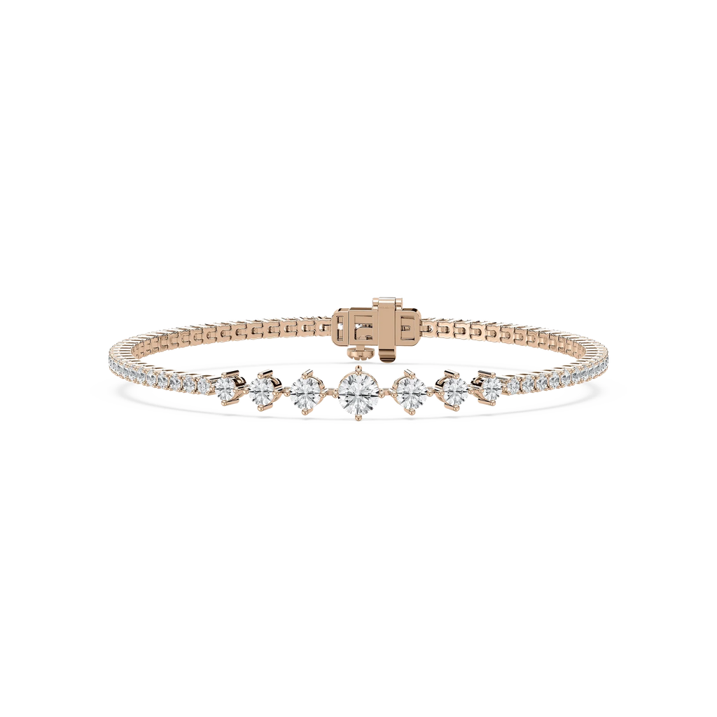 3 ³⁄₄ ctw Round LGD Graduated Tennis Bracelet  - 7 Inches