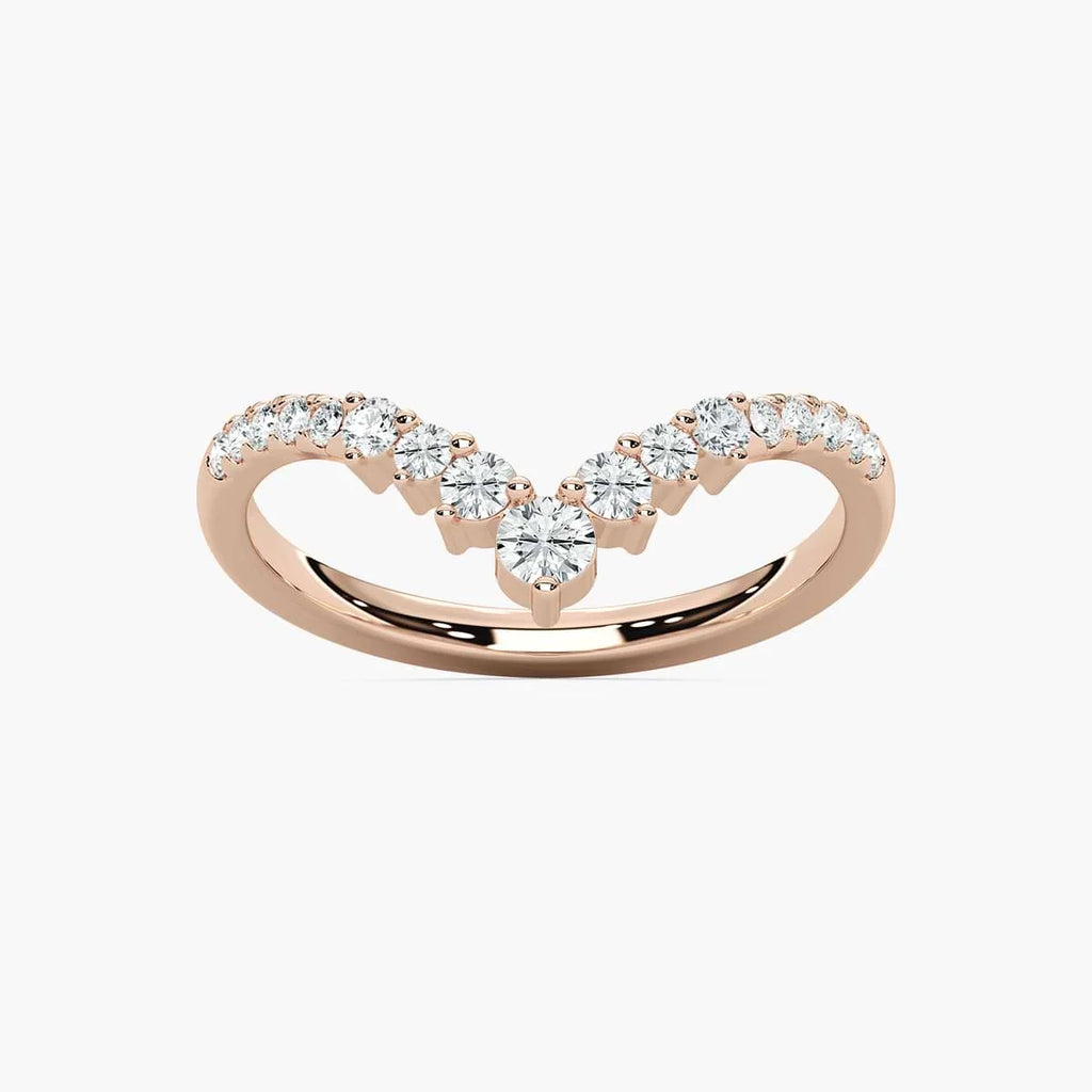Kimberly 1/3 ctw Round LGD Graduated Chevron Curved Band