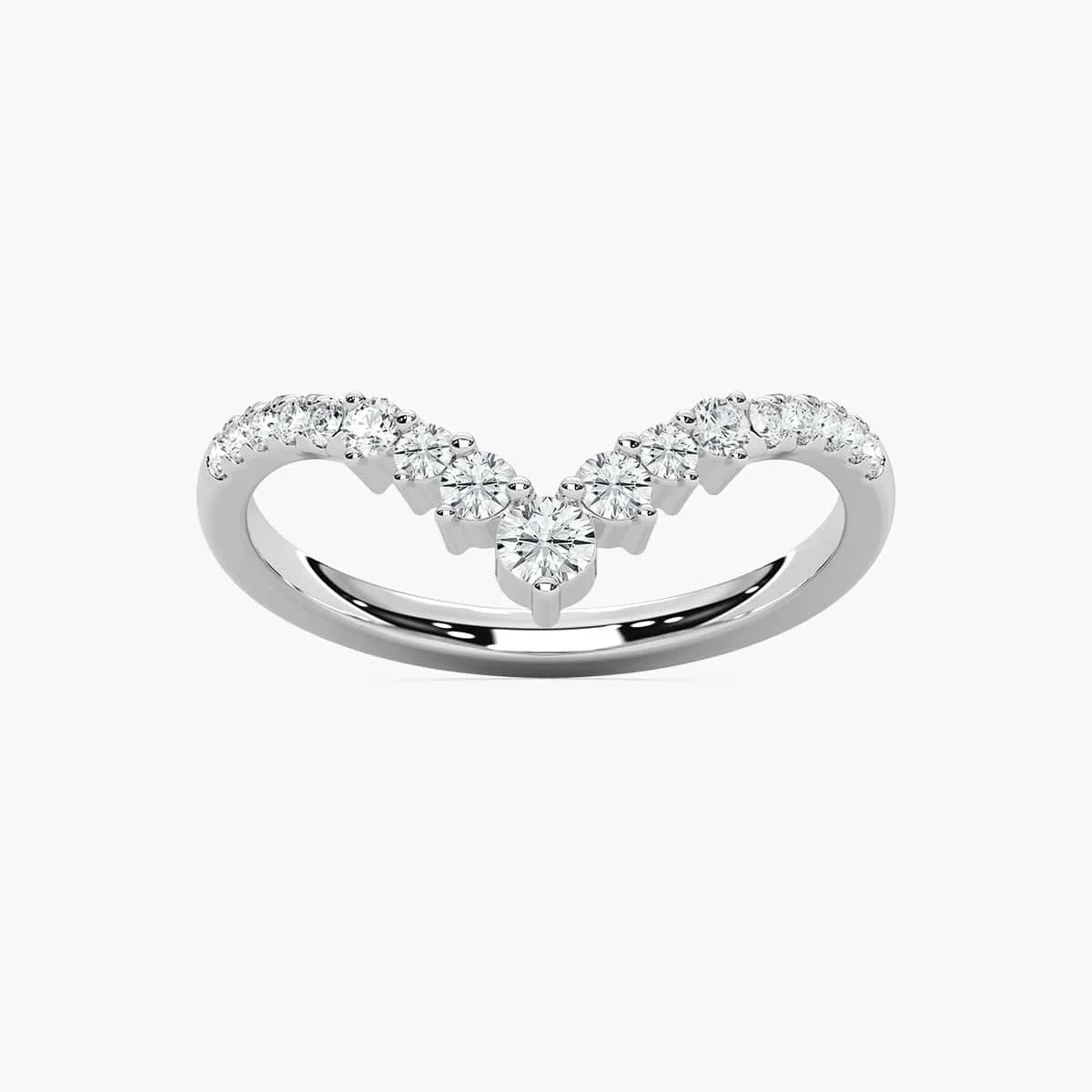 Kimberly 1/3 ctw Round LGD Graduated Chevron Curved Band