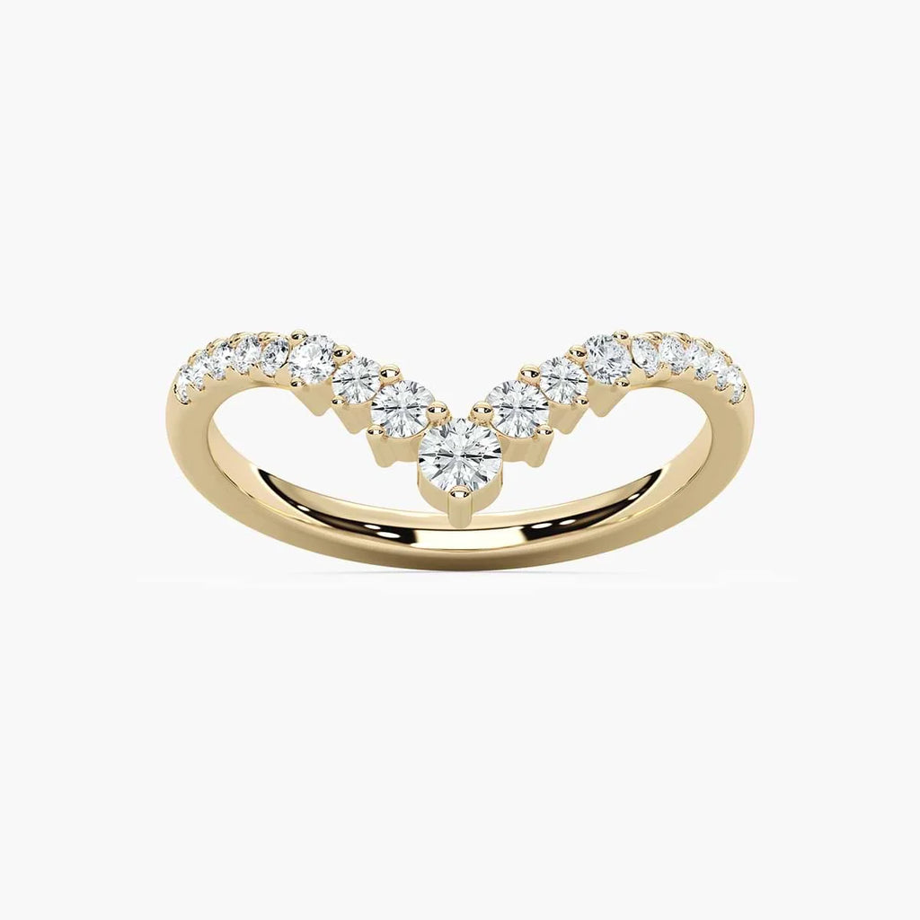 Kimberly 1/3 ctw Round LGD Graduated Chevron Curved Band