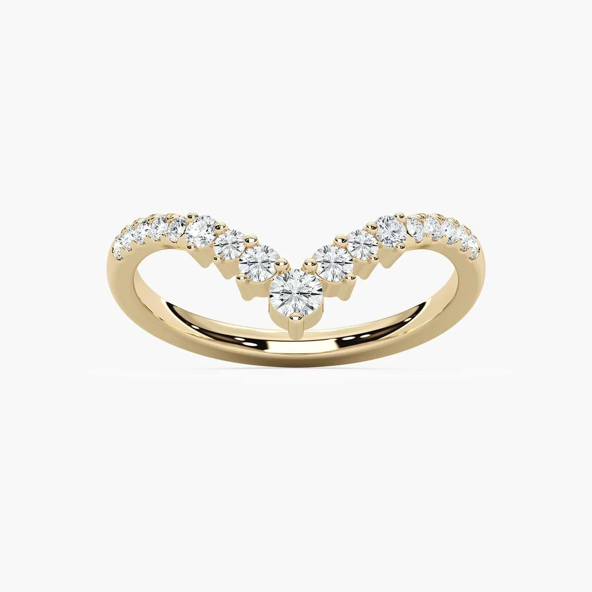 Kimberly 1/3 ctw Round LGD Graduated Chevron Curved Band