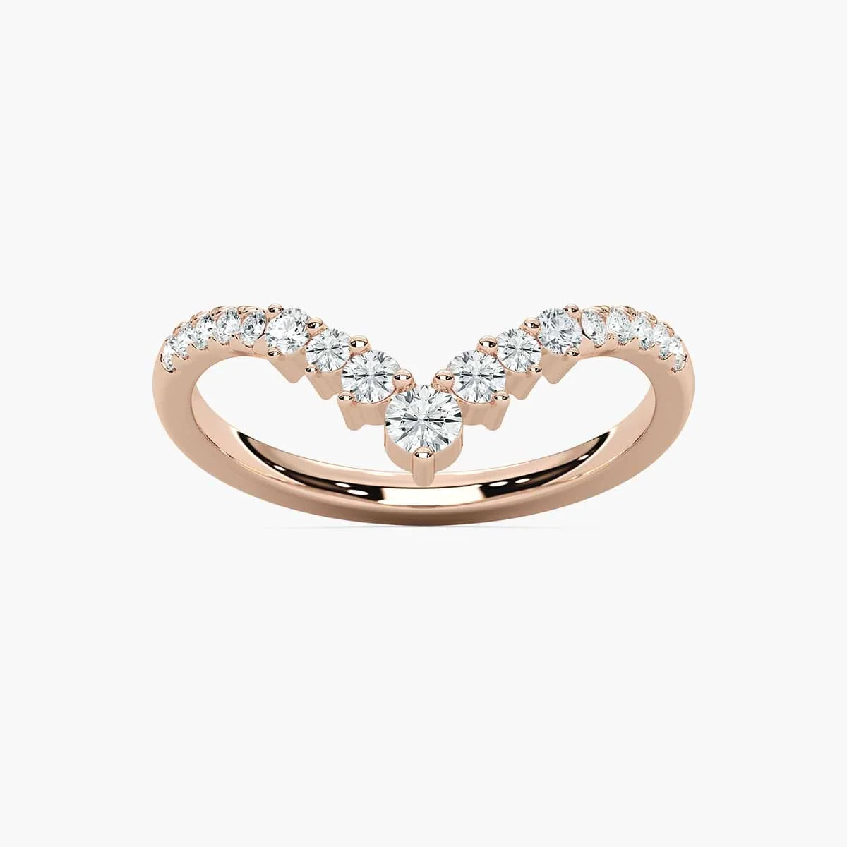 Kimberly 1/3 ctw Round LGD Graduated Chevron Curved Band