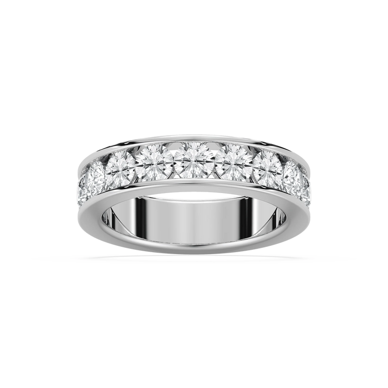 Graeme 2 ¼ ctw Round LGD Seven Stone Channel Anniversary Band - 14K White Gold