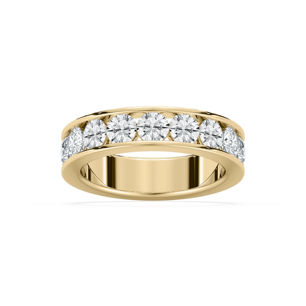 Graeme 2 ¼ ctw Round LGD Seven Stone Channel Anniversary Band - 14K Yellow Gold