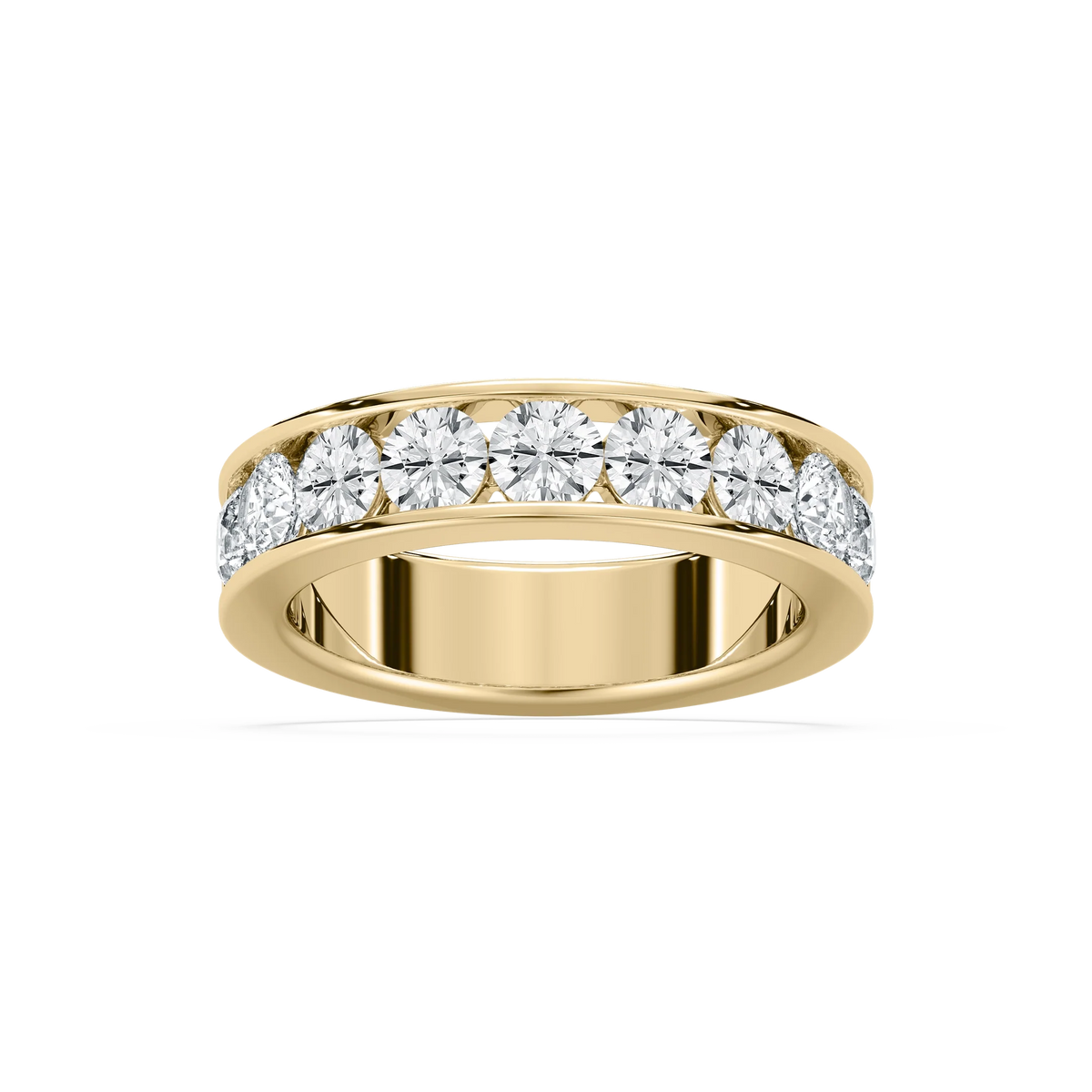 Graeme 2 ¼ ctw Round LGD Seven Stone Channel Anniversary Band - 14K Yellow Gold