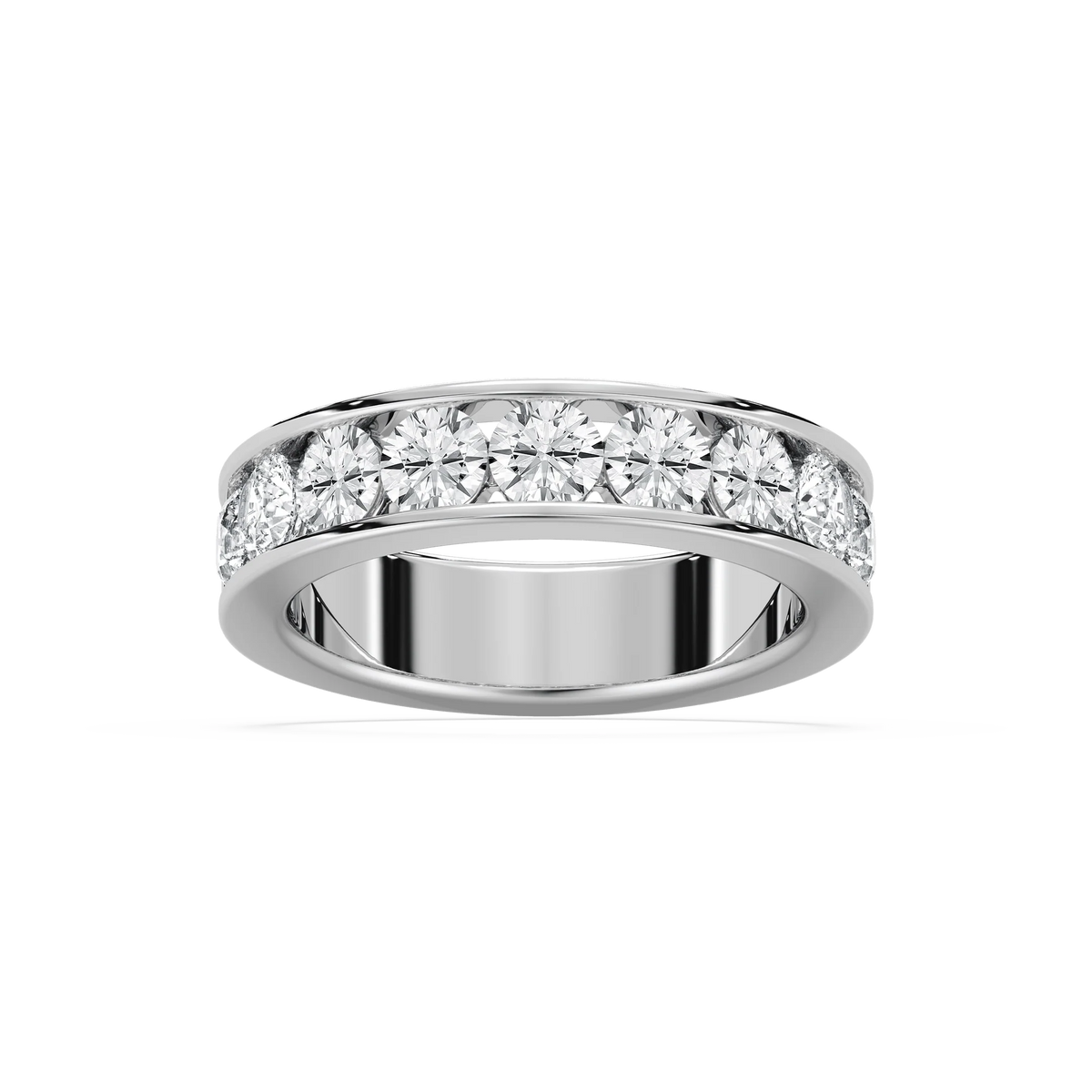Graeme 2 ¼ ctw Round LGD Seven Stone Channel Anniversary Band - 18K White Gold
