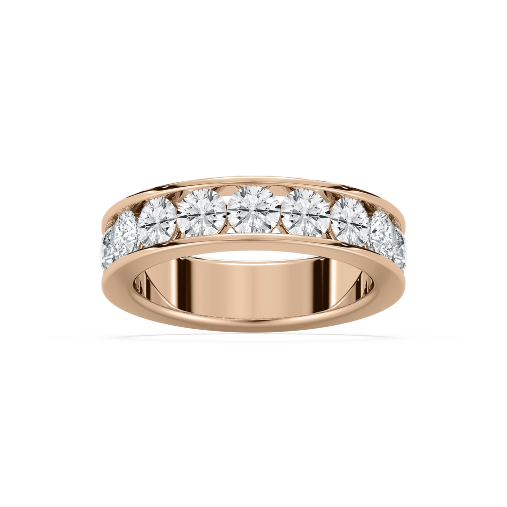 Graeme 2 ¼ ctw Round LGD Seven Stone Channel Anniversary Band - 18K Rose Gold
