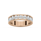 Graeme 2 ¼ ctw Round LGD Seven Stone Channel Anniversary Band - 18K Rose Gold