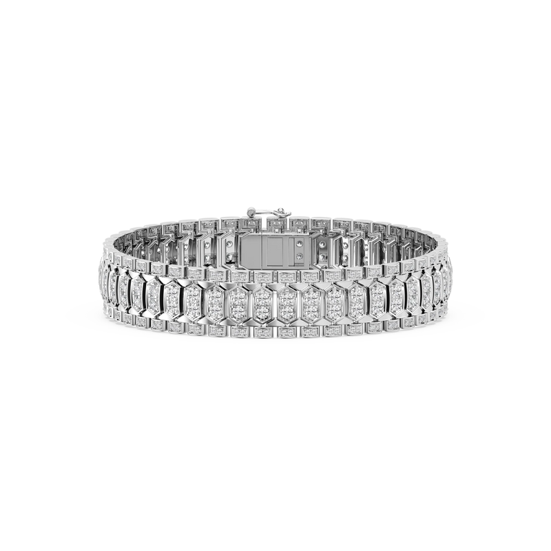 7 ctw Round LGD Grand Pave Cluster Bracelet  - 8 Inches