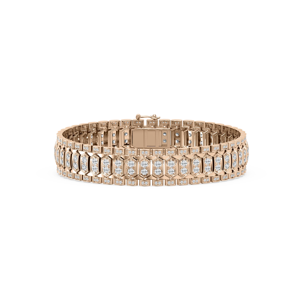 7 ctw Round LGD Grand Pave Cluster Bracelet  - 8 Inches