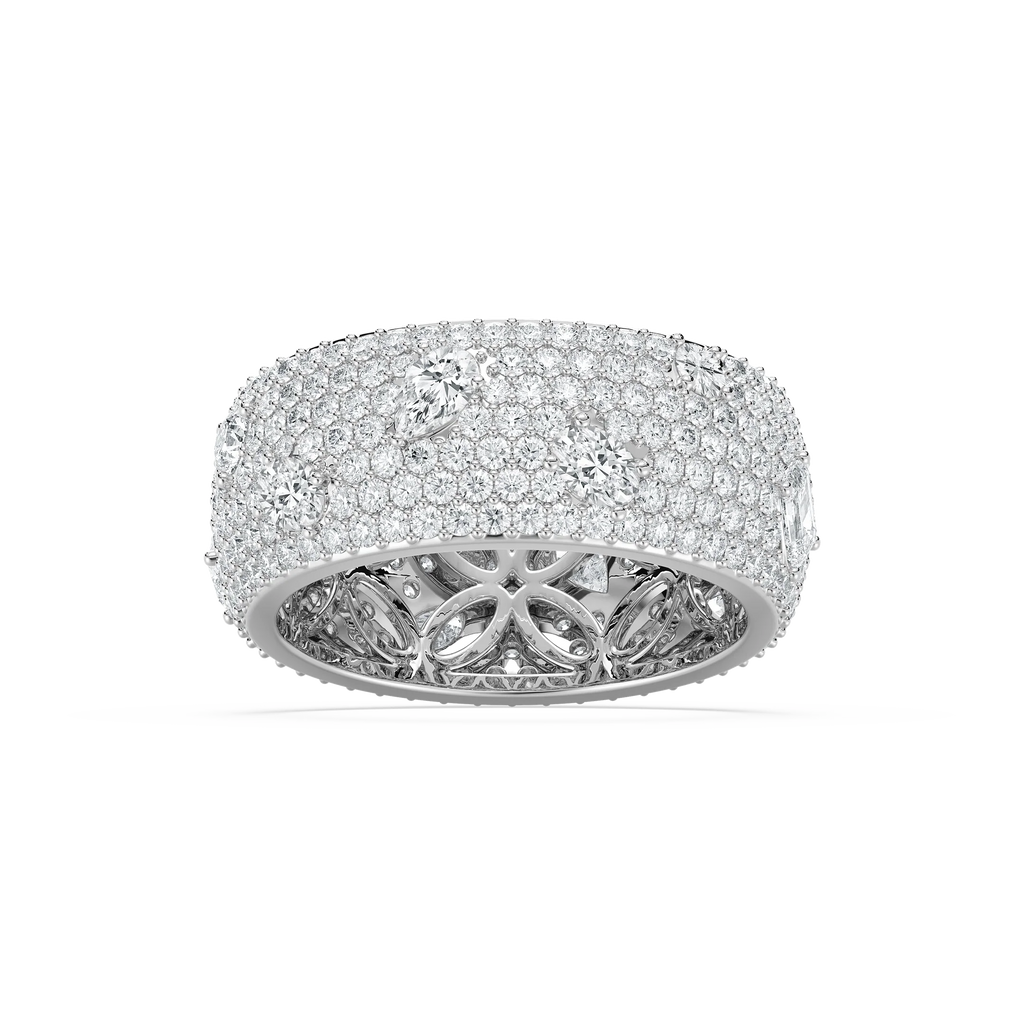 Samantha 3 ⅓ ctw Mixed Shape LGD Grand Pave Dome Eternity Band - 14K White Gold