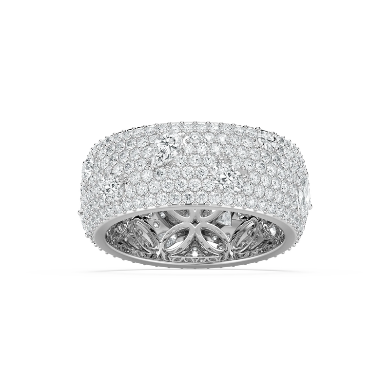 Samantha 3 ⅓ ctw Mixed Shape LGD Grand Pave Dome Eternity Band - 14K White Gold