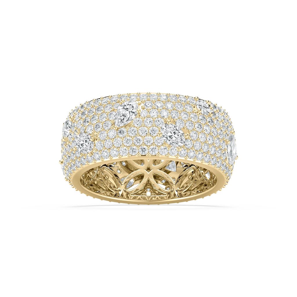 Samantha 3 ⅓ ctw Mixed Shape LGD Grand Pave Dome Eternity Band - 14K Yellow Gold