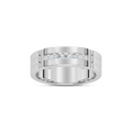 Robbie 1/5 ctw Round LGD 6.10mm Grooved Channel Mens Wedding Band - 14K White Gold