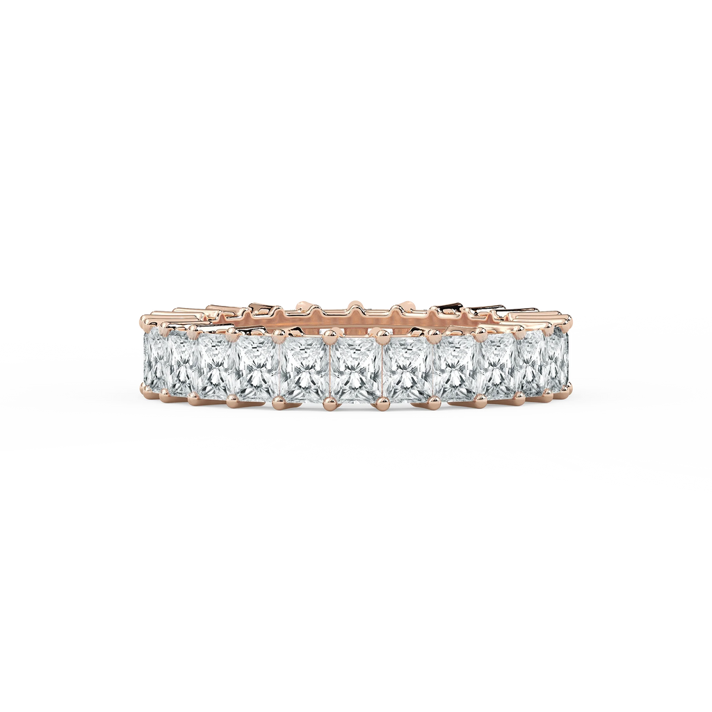 Hadassah Radiant LGD Shared Prong Eternity Band - 18K Rose Gold / 12.50 ctw