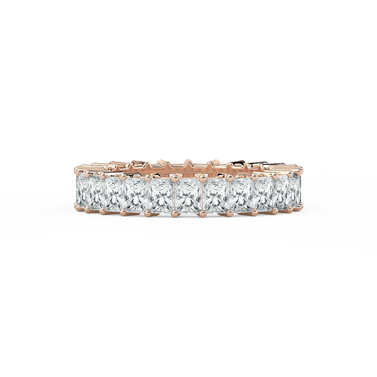 Hadassah Radiant LGD Shared Prong Eternity Band - 18K Rose Gold / 12.50 ctw