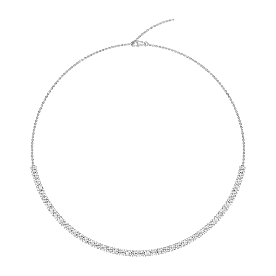 5 ctw Round LGD Half Tennis Necklace - 18 Inches