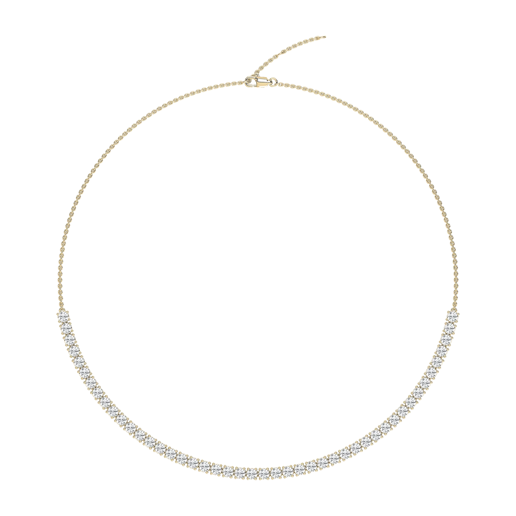 5 ctw Round LGD Half Tennis Necklace - 18 Inches