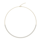 5 ctw Round LGD Half Tennis Necklace - 18 Inches