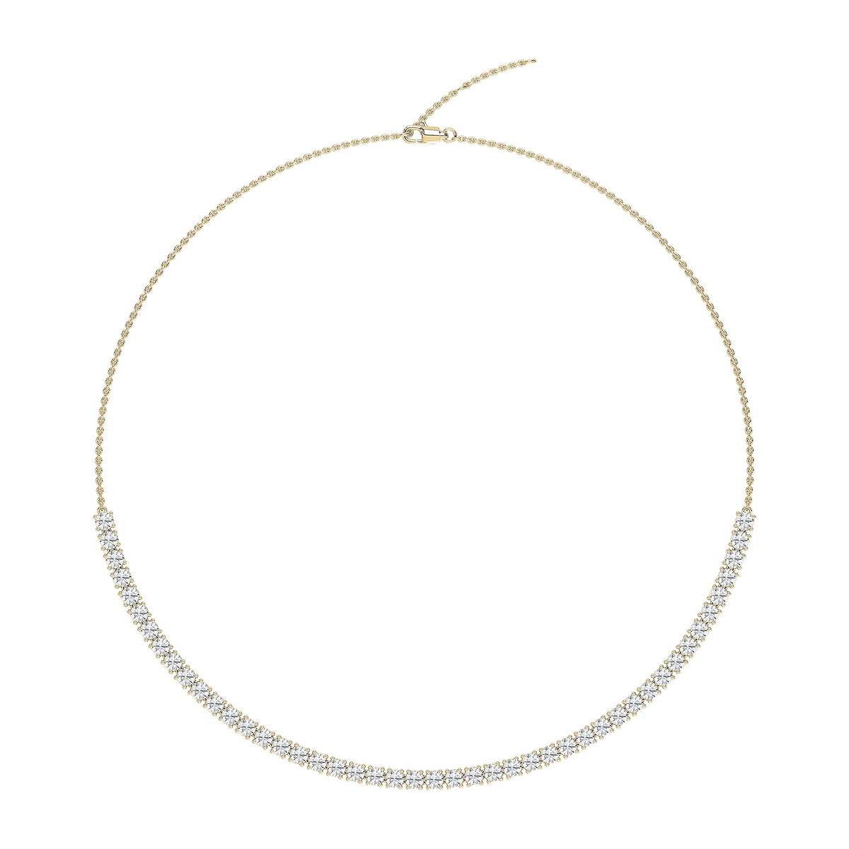 5 ctw Round LGD Half Tennis Necklace - 18 Inches