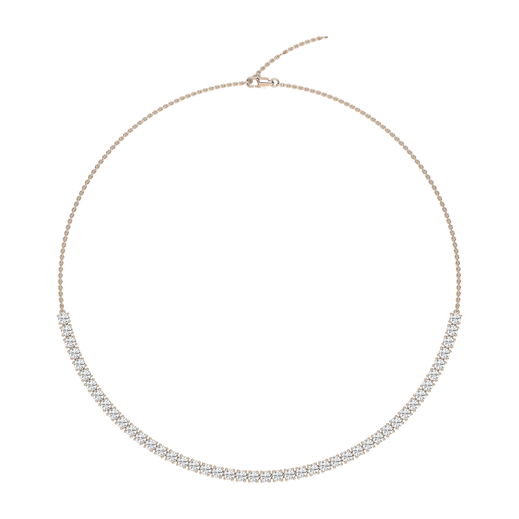 5 ctw Round LGD Half Tennis Necklace - 18 Inches
