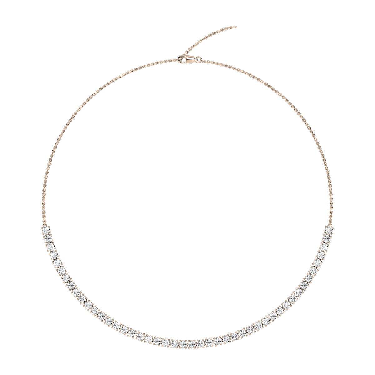 5 ctw Round LGD Half Tennis Necklace - 18 Inches