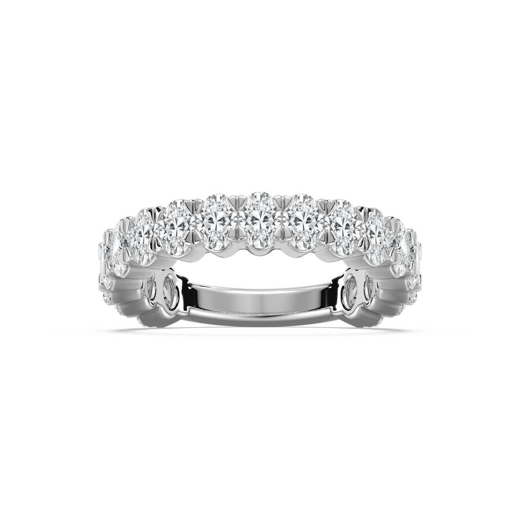 Lennon 3 ctw Oval LGD Three Quarter Prong Eternity Band - 14K White Gold