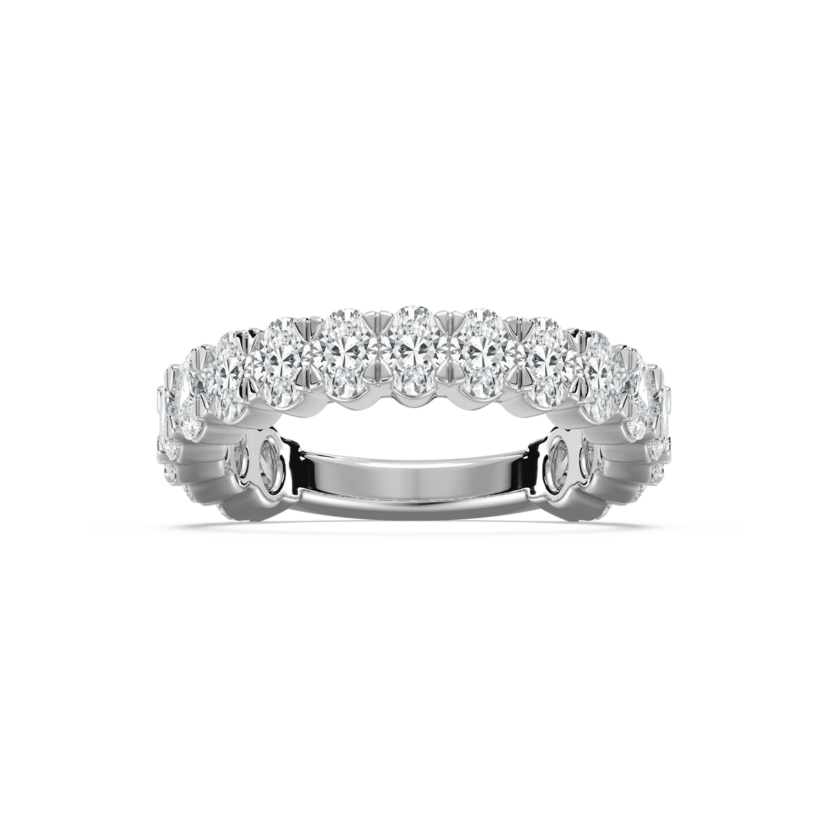 Lennon 3 ctw Oval LGD Three Quarter Prong Eternity Band - 14K White Gold