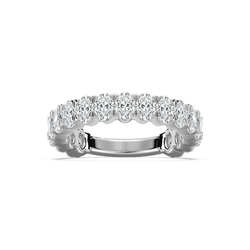Lennon 3 ctw Oval LGD Three Quarter Prong Eternity Band - 14K White Gold