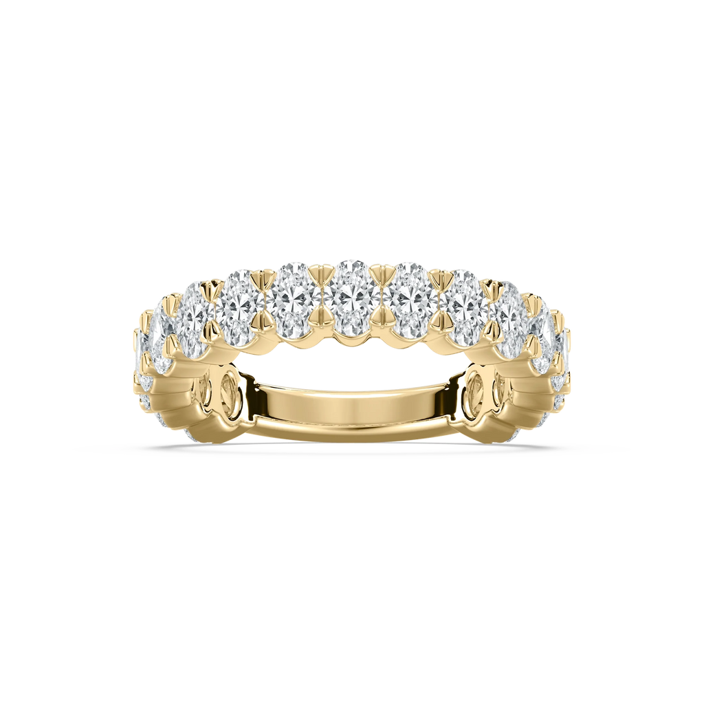 Lennon 3 ctw Oval LGD Three Quarter Prong Eternity Band - 14K Yellow Gold