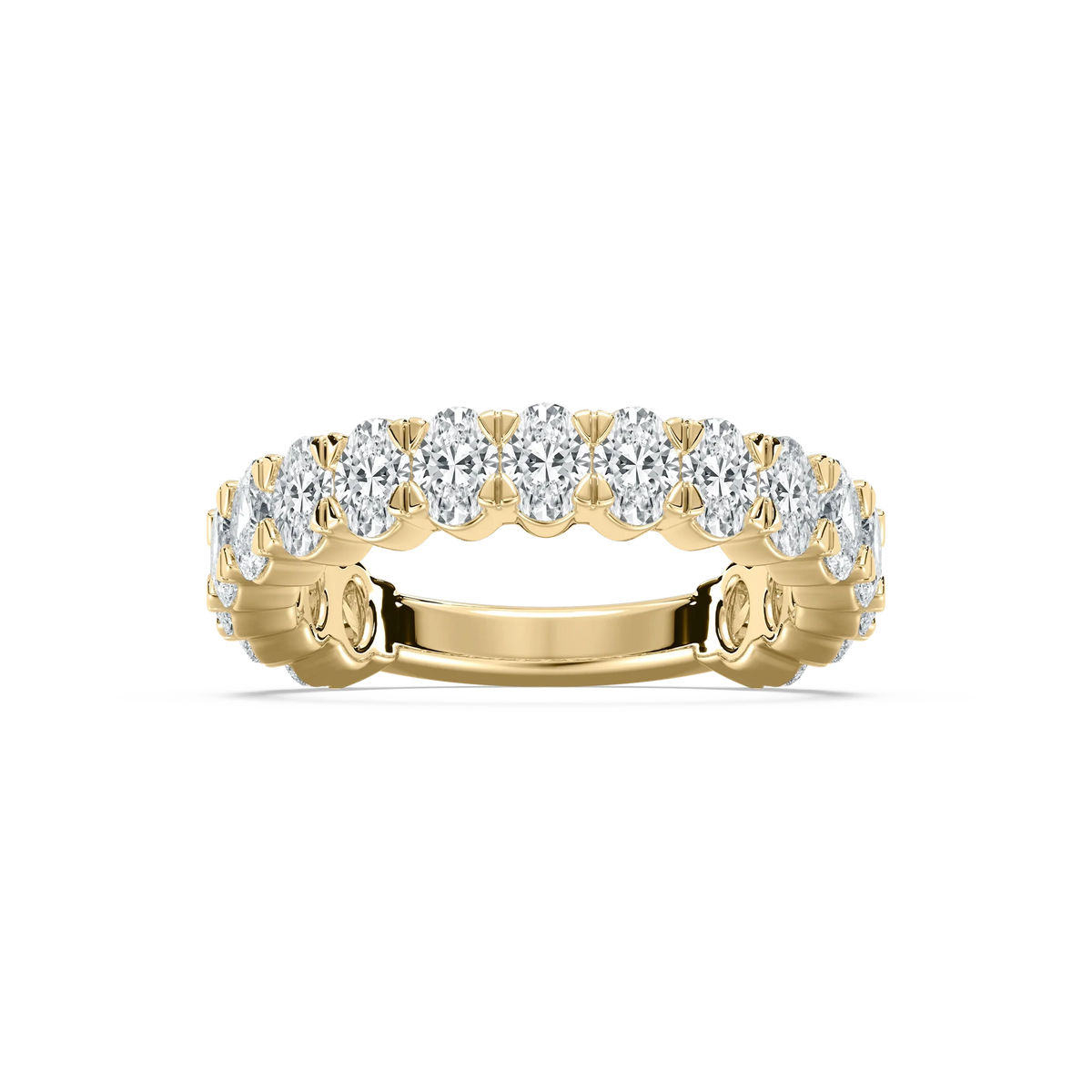 Lennon 3 ctw Oval LGD Three Quarter Prong Eternity Band - 14K Yellow Gold