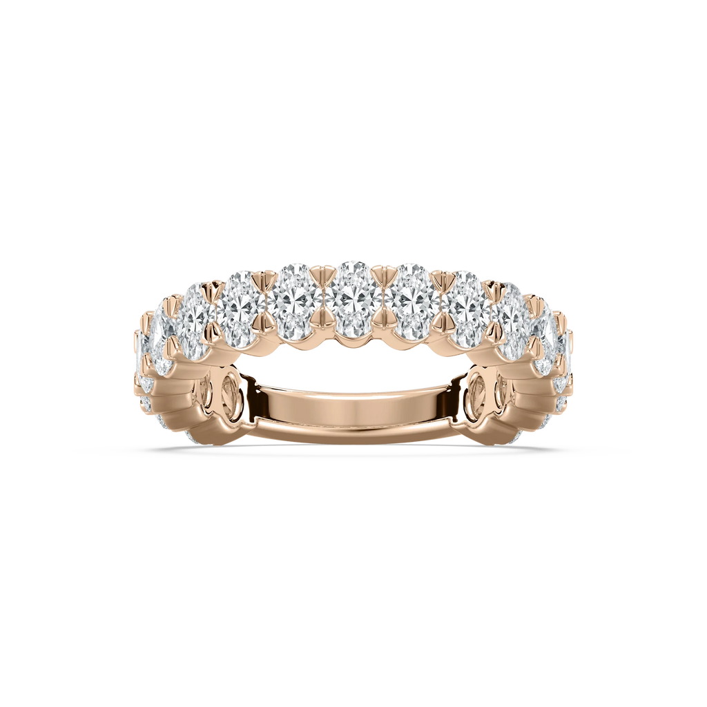 Lennon 3 ctw Oval LGD Three Quarter Prong Eternity Band - 14K Rose Gold