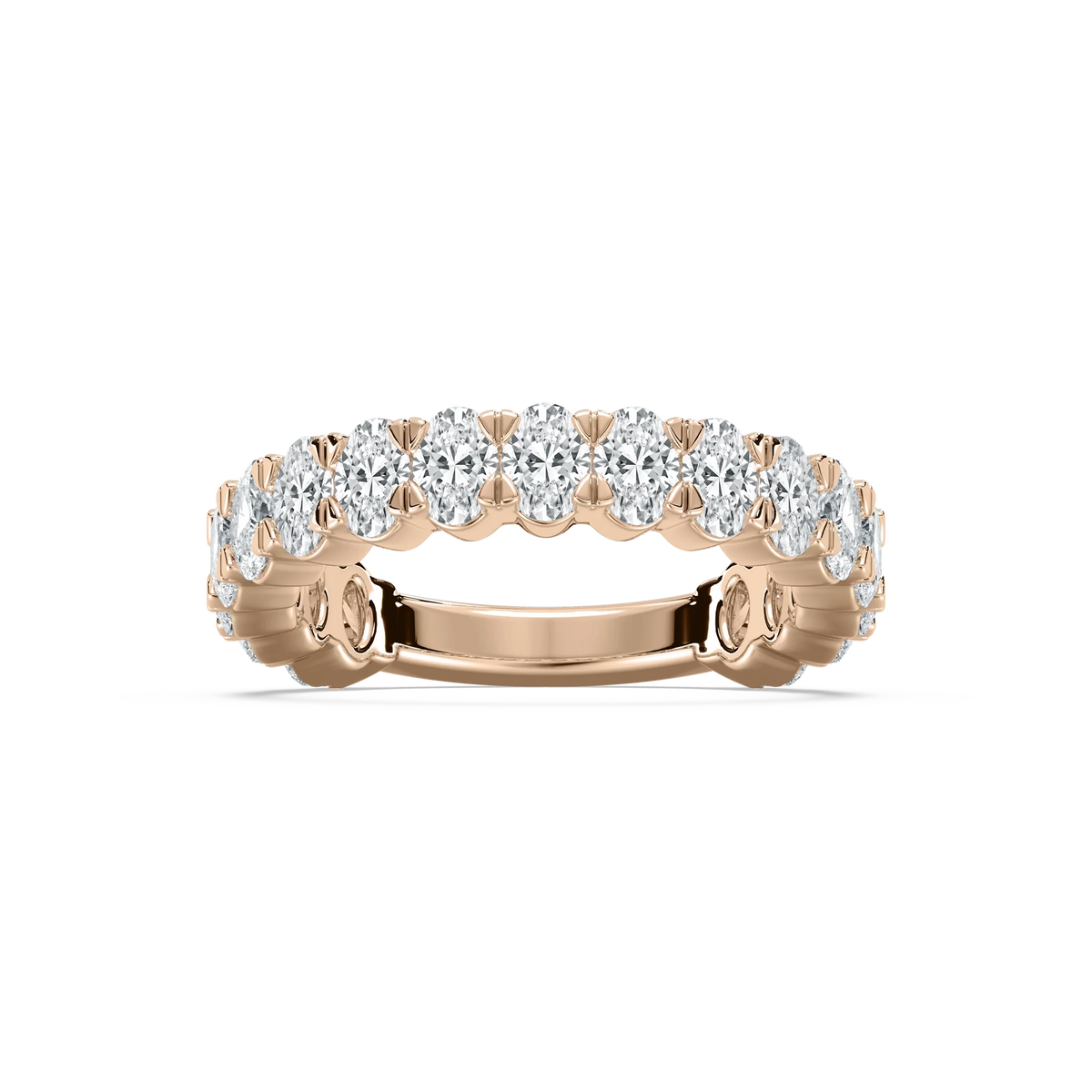Lennon 3 ctw Oval LGD Three Quarter Prong Eternity Band - 14K Rose Gold
