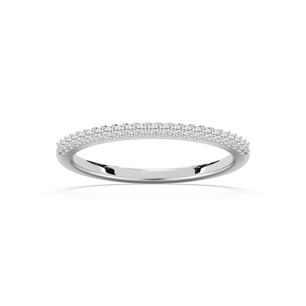 Hailey 1/8 ctw Round LGD Shared Prong Stackable Band - 14K White Gold