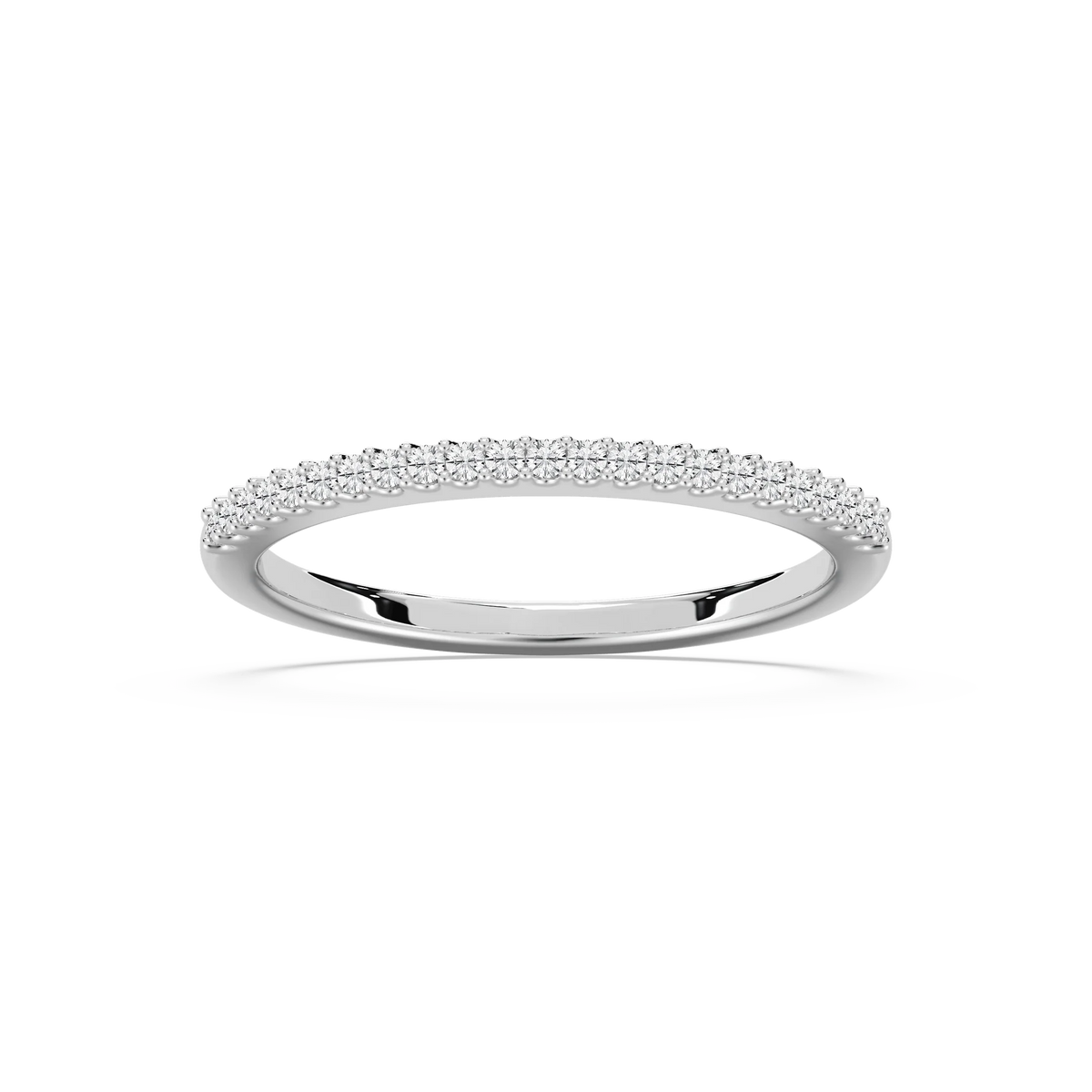 Hailey 1/8 ctw Round LGD Shared Prong Stackable Band - 14K White Gold