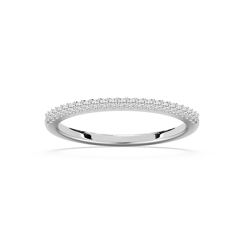 Hailey 1/8 ctw Round LGD Shared Prong Stackable Band - 14K White Gold
