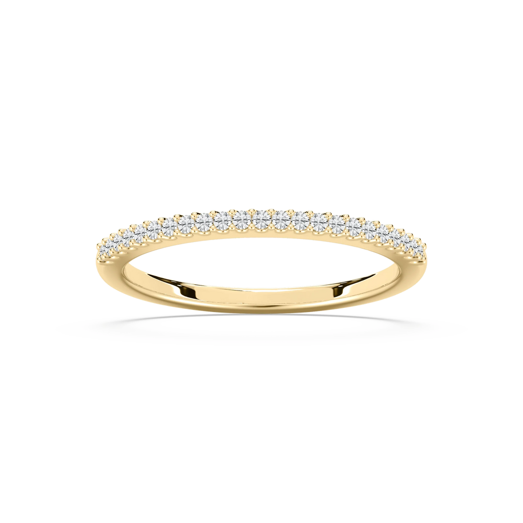 Hailey 1/8 ctw Round LGD Shared Prong Stackable Band - 14K Yellow Gold