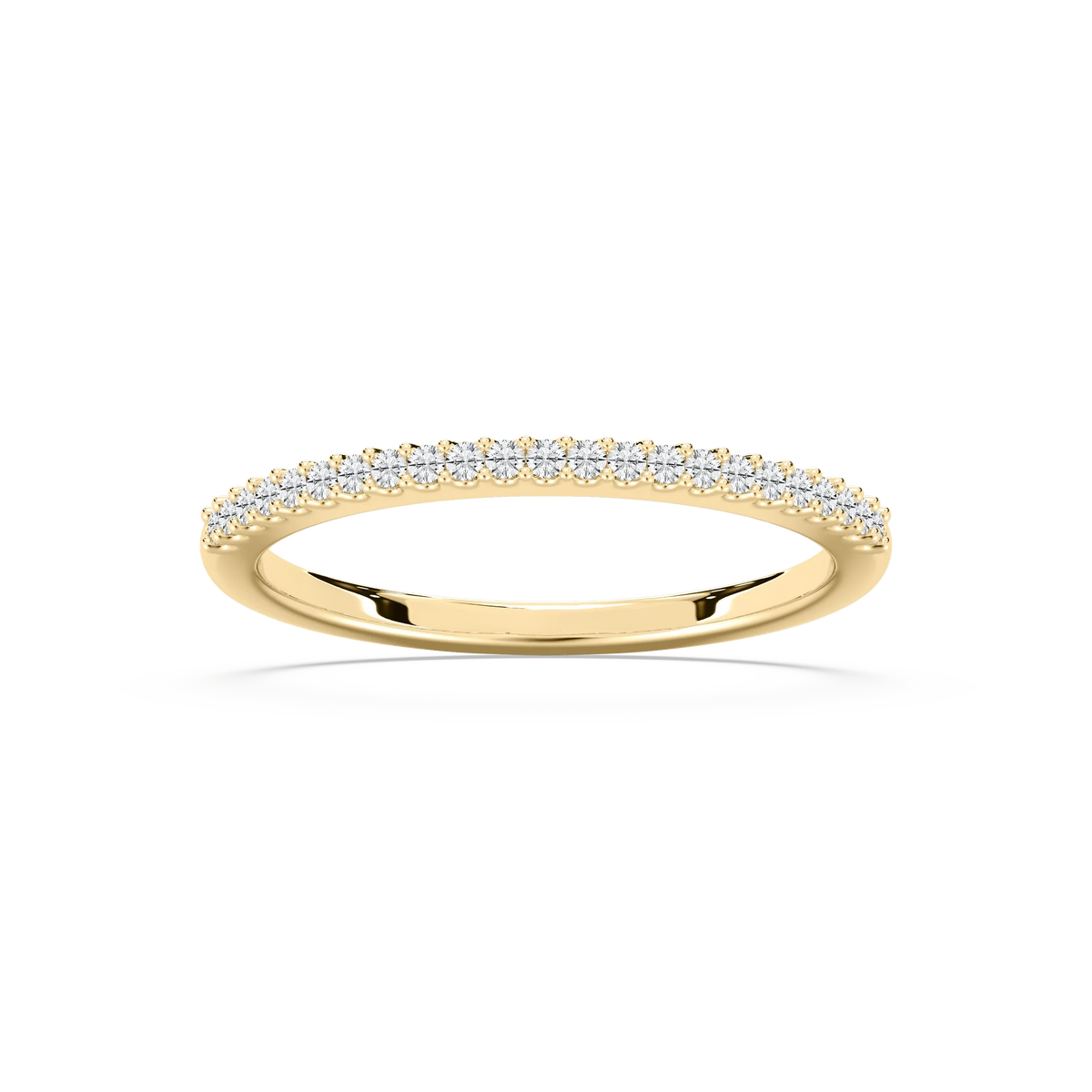 Hailey 1/8 ctw Round LGD Shared Prong Stackable Band - 14K Yellow Gold