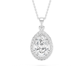 1 ¹⁄₁₅ ctw Pear LGD Single Bail Halo Pendant  - 18 Inches