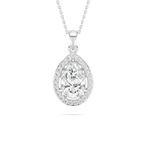 1 ¹⁄₁₅ ctw Pear LGD Single Bail Halo Pendant  - 18 Inches