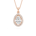 1 ¹⁄₁₅ ctw Pear LGD Single Bail Halo Pendant  - 18 Inches