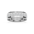 Jocelyn 7/8 ctw Round LGD Surface Prong Anniversary Band - 14K White Gold
