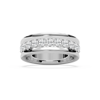 Jocelyn 7/8 ctw Round LGD Surface Prong Anniversary Band - 14K White Gold