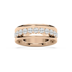 Jocelyn 7/8 ctw Round LGD Surface Prong Anniversary Band - 14K Rose Gold