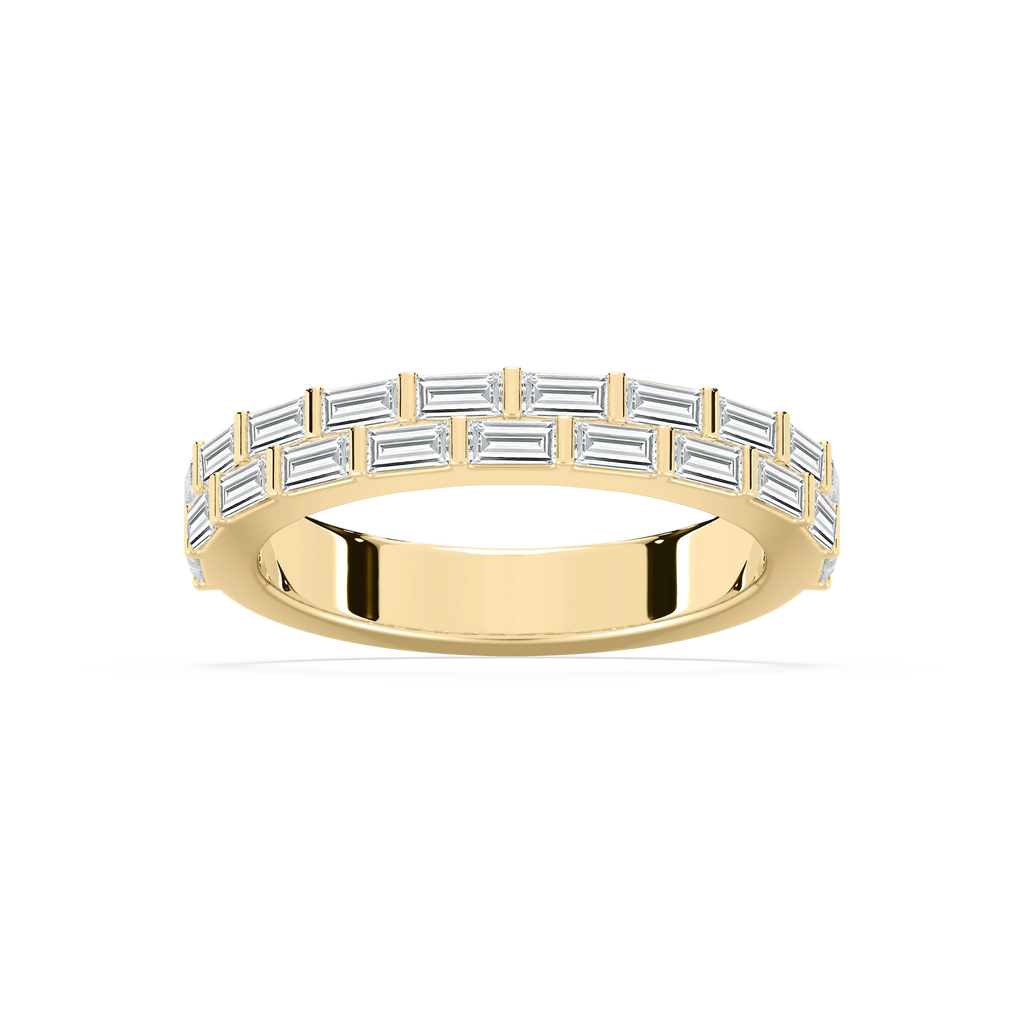 Haven 1 ctw Baguette LGD Double Row Wedding Band - 14K Yellow Gold