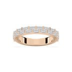Haven 1 ctw Baguette LGD Double Row Wedding Band - 14K Rose Gold