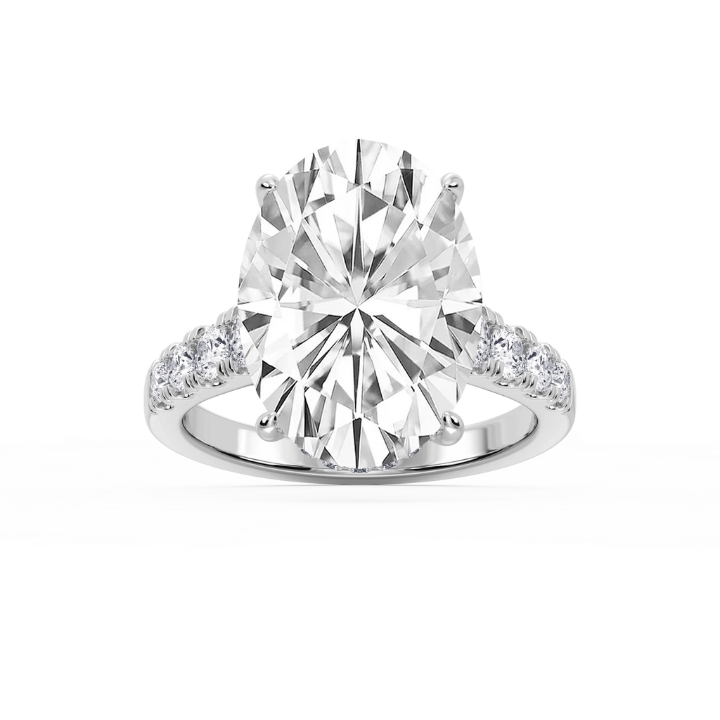 Hayley 10 ⁷⁄₈ ctw Oval LGD Pave Hidden Halo Engagement Ring - Signature Collection - 18K White Gold